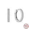 Anti-Tarnish 925 Sterling Silver Micro Pave Cubic Zirconia Hoop Earrings for Women SK1551-1-1