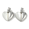 Brass Pave Natural Shell Heart Charms KK-P283-07P-1