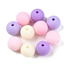 Rubberized Style Imitated Silicone Acrylic Beads MACR-T048-01C-14-1