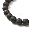 8mm Matte Round Natural Shungite Beads Energy Power Stretch Bracelet for Men Women BJEW-JB07069-2