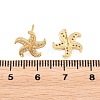 Brass Micro Pave Cubic Zirconia Stud Earrings EJEW-G471-29A-G-5
