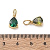 304 Stainless Steel Pave Cubic Zirconia Charms CU-CBABCF3-03G-3