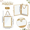 Rectangle Mini Brass Wall Hanging Photo Frame for Pressed Flower with Chain ODIS-WH0061-05AG-2