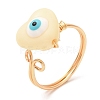 Resin Heart with Eye Open Cuff Rings RJEW-JR00578-2