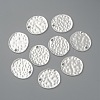 Alloy Blank Flat Round Hammered Pendants PALLOY-M031-07S-1