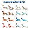 48Pcs 8 Colors Alloy Enamel Pendants ENAM-FH0001-16-NR-5