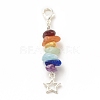 Chakra Theme Natural Gemstone Pendant Decorations HJEW-JM00645-03-1