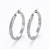 304 Stainless Steel Hoop Earrings EJEW-L232-036B-P-1