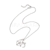 304 Stainless Steel Empty Macrame Pouch Star Moon Pendant Cable Chain Necklace Making NJEW-JN05281-01-5