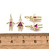 Brass Micro Pave Cubic Zirconia Pendants X-KK-D339-02G-07-3