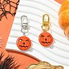 2Pcs 2 Colors Halloween Synthetic Turquoise Pumpkin Pendant Decorations HJEW-JM01947-5