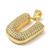 Brass Micro Pave Cubic Zirconia Pendants KK-E061-03G-21-2