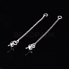 Anti-Tarnish Trendy Rhodium Plated 925 Sterling Silver Ear Threads STER-M088-26C-3