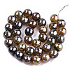 Electroplate Natural Agate Beads Strands G-T131-55-31-2