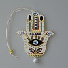 Wood Hamsa Hand/Hand of Miriam with Evil Eye Hanging Ornament WG88966-05-1