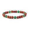 Natural Rosewood Round Beads Bracelets Set BJEW-JB07275-3