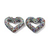 Heart Shape Polymer Clay Rhinestone Beads CLAY-NH0001-09A-01-1