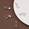 Silver Color Plated Brass Ice Pick Pinch Bails X-KK-K802-S-5