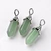 Bullet Natural Green Aventurine Pointed Pendants G-E332-A07-1