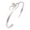 201 Stinless Steel God Eye of Horus Cuff Bangles for Women BJEW-P337-01P-1