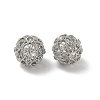 Brass Micro Pave Clear Cubic Zirconia Beads KK-D228-05P-1