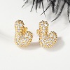 Brass Micro Pave Cubic Zirconia Stud Earrings EJEW-Z091-04G-L-5