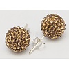Sterling Silver Austrian Crystal Rhinestone Ball Stud Earrings for Girl X-Q286H101-1