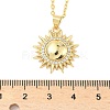 Brass Micro Pave Clear Cubic Zirconia Sun Pendant Necklaces for Women NJEW-S449-05B-G-5