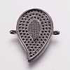 Brass Micro Pave Cubic Zirconia Links ZIRC-F078-13-3