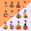 Halloween Theme Alloy Enamel & Resin European Dangle Charms PALLOY-FZ00014-7