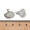 Brass Micro Pave Clear Cubic Zirconia Pendants KK-G557-30P-3
