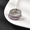 Brass Micro Pave Cubic Zirconia Finger Rings RJEW-P166-12P-3