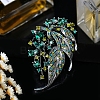 Hollow Leaf Alloy Rhinestone Brooch PW-WGF959B-01-1