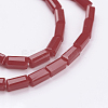 Faceted Cuboid Opaque Glass Beads Strands X-EGLA-E008-3x6mm-05-3