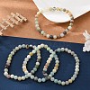 Natural Flower Amazonite Bead Stretch Bracelets X-BJEW-K212-A-007-1