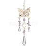 Amethyst with Glass Pendant Decorations HJEW-TA00129-03-1