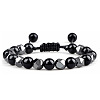 Natural Obsidian Round Beaded Braided Bead Bracelets for Women Men XZ2311-2-1