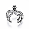 Gothic Punk Snake Alloy Open Cuff Ring for Men Women RJEW-T009-55AS-2