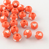 Heart Pattern Opaque Acrylic Beads SACR-R884-12mm-12-1