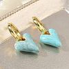 Brass Enamel Dangle Hoop Earrings for Women KK-CBA760A-06G-03-2