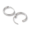 Rhodium Plated 925 Sterling Silver Huggie Hoop Earrings EJEW-K258-02A-P-2