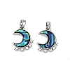 Natural Paua Shell Moon Pendants KK-U043-23P-01-1