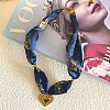304 Stainless Steel Enamel Pendant Printed Cloth Scarf Necklaces for Women FS-WGDE682-07-1