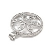 Rack Plating Brass Micro Pave Cubic Zirconia Pendants KK-D359-39P-2