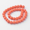 Opaque Solid Color Glass Beads Strands GLAA-D080-8mm-14-2