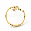 Ion Plating(IP) 304 Stainless Steel Morning Star Open Cuff Ring for Women RJEW-B027-12G-2