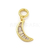 Rack Plating Brass Clear Cubic Zirconia European Dangle Charms KK-G513-38G-1