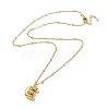 Initial Letter Brass Pendant Necklace NJEW-A015-21G-E-2