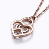 304 Stainless Steel Pendant Necklaces NJEW-I232-08RG-3