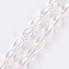 Electroplate Transparent Glass Beads Strands EGLA-T020-11-A02-1